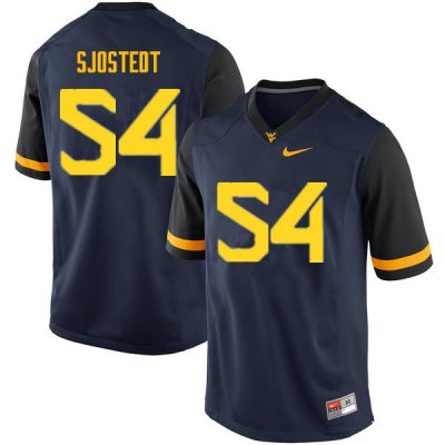 Men's West Virginia Mountaineers NCAA #54 Eric Sjostedt Navy Authentic Nike Stitched College Football Jersey ZG15Q26LL